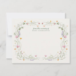 Baby in Bloom Wildflower Nursery Note Card Einladung
