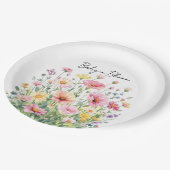 Baby in Bloom Wildflower Pappteller (Schrägansicht)