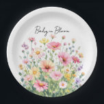 Baby in Bloom Wildflower Pappteller<br><div class="desc">These pastel wildflower,  "baby in bloom" themed baby shower paperware are perfect for your cottagecore style.</div>