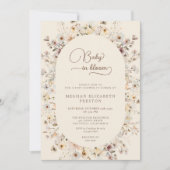 Baby in Bloom Wildflower QR Code Baby Shower Einladung (Vorderseite)