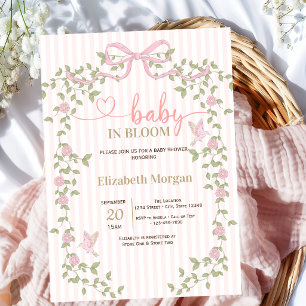 Baby In Bloom Wildflower-Schleife Baby-Einweihung Einladung