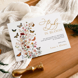 Baby in Bloom Wildflower Schwangerschaftsankündigu Einladung