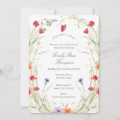 Baby in Bloom-Wildflower Spring Baby Girl Shower  Einladung (Vorderseite)