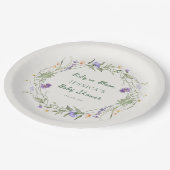 Baby in Bloom Wildflowers, Baby Shower Napkins Pappteller (Schrägansicht)