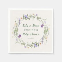 Baby in Bloom Wildflowers, Baby Shower Napkins