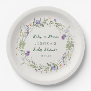 Baby in Bloom Wildflowers, Baby Shower Servietten Pappteller