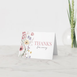Baby in Bloom Wildflowers Thank You Card Dankeskarte