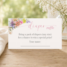 Baby in Bloom Windel-Raffle-Beilagekarte