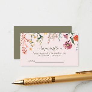 Baby in Bloom Windel-Raffle-Tickets Beilage Begleitkarte