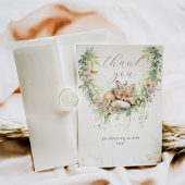 Baby in Bloom Woodland Floral Baby Girl Dusche Dankeskarte