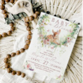 Baby in Bloom Woodland Floral Baby Girl Dusche Einladung