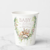 Baby in Bloom Woodland Floral Baby Girl Dusche Pappbecher (Rückseite)