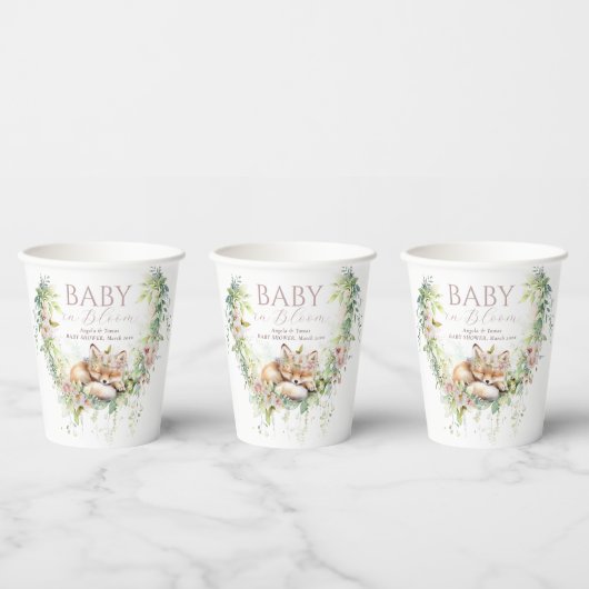 Baby in Bloom Woodland Floral Baby Girl Dusche Pappbecher (Multi)