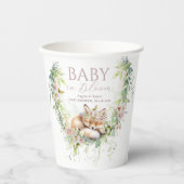 Baby in Bloom Woodland Floral Baby Girl Dusche Pappbecher (Vorderseite)