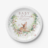 Baby in Bloom Woodland Floral Baby Girl Dusche Pappteller (Vorderseite)