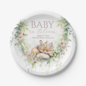 Baby in Bloom Woodland Floral Baby Girl Dusche Pappteller (Vorderseite)