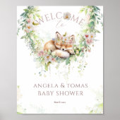 Baby in Bloom Woodland Floral Baby Girl Dusche Poster (Vorne)