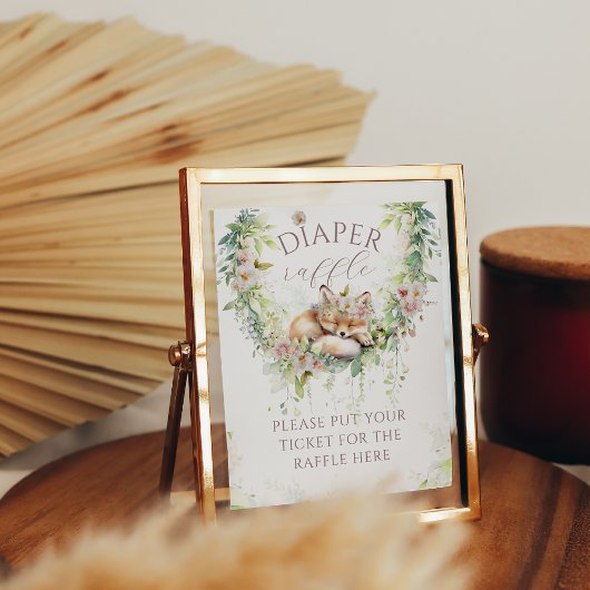 Baby in Bloom Woodland Floral Baby Girl Dusche Poster