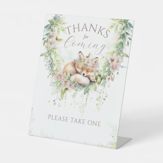 Baby in Bloom Woodland Floral Baby Girl Dusche Sockelschild (Vorderseite)