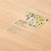 Baby in Bloom Yellow Floral Acryleinladungen (Ablage )