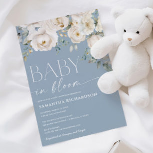 Baby in Blosty blauen Dusche Einladung