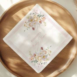 Baby in Bloush Blush Pink Floral Baby Dusche Napki Serviette