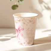 Baby in Bloush Blush Rosa Bow Bläserfeder Pappbecher