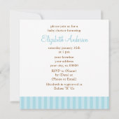 Baby in Blue Umbrella Baby Dusche Einladung (Rückseite)