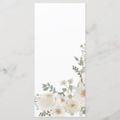 Baby in blühendem Elfenbein Blumendusche Menü Menükarte (Rückseite)