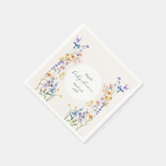 Baby in blühenden Babydusche Serviette (Ecke)