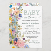 Baby in blühenden blühenden Wildblumen geschlechts Einladung (Vorne/Hinten)