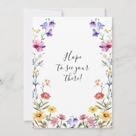 Baby in blühenden blühenden Wildblumen geschlechts Einladung (Rückseite)