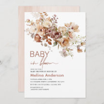 Baby in blühenden Blume Aquarell Babydusche