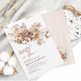 Baby in blühenden Blume Aquarell Babydusche Einladung