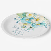 Baby in blühenden Frühling Sommer Babydusche Gesch Pappteller (Schrägansicht)