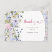 Baby in blühenden Frühling Wildblumen Rustic danke Begleitkarte (Vorderseite)