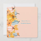 Baby in blühenden Kürbis Baby Duscheinladung Save The Date (Rückseite)