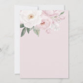 Baby in blühenden rosa Blume Babydusche Einladung (Rückseite)