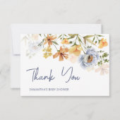 Baby in blühenden Wildblumen Babydusche Dankeskarte (Vorderseite)
