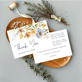 Baby in blühenden Wildblumen Babydusche Dankeskarte