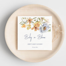 Baby in blühenden Wildblumen Babydusche gedruckt