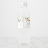 Baby in blühenden Wildblumen Babydusche gedruckt Wasserflaschenetikett (Rückseite)