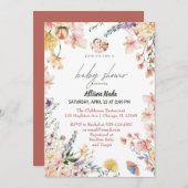 Baby in blühenden Wildblumen Einladung (Vorne/Hinten)