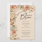 Baby in blühenden Wildschweine Blume Babydusche Einladung (Vorderseite)