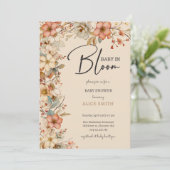 Baby in blühenden Wildschweine Blume Babydusche Einladung (Stehend Vorderseite)