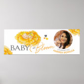 Baby in blühender Aquarellgelb-Foto-Babydusche Poster (Vorne)