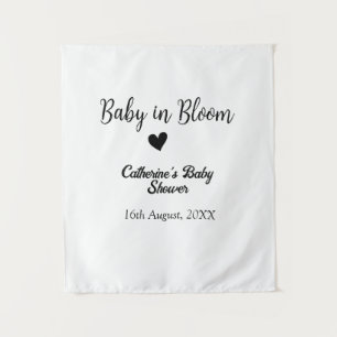 Baby in blühender Babydusche einfaches schwarzes H Wandteppich
