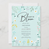 Baby in blühender blauer Dusche Baby Einladung (Vorderseite)