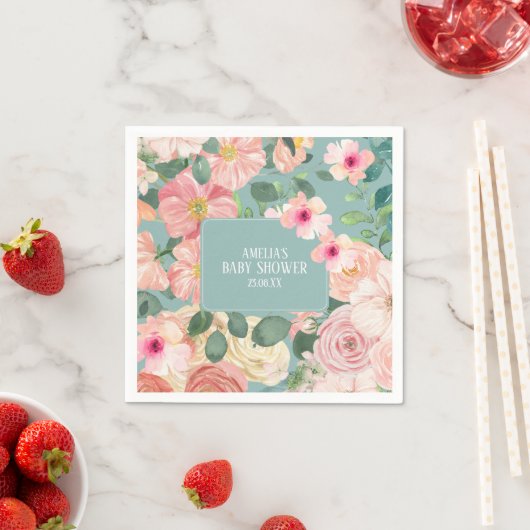 Baby in blühender, blühender boho schicke Mädchend Serviette (Beispiel)