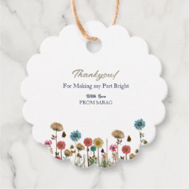 Baby in blühender Blume Babydusche Danke Geschenkanhänger